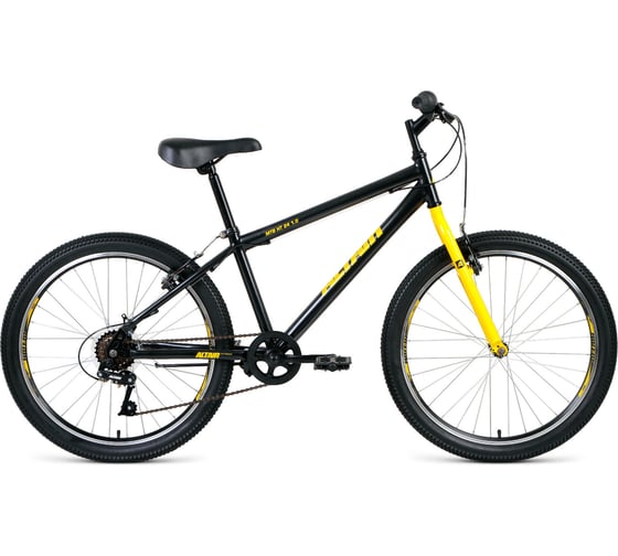 Велосипед ALTAIR MTB HT 24 1.0 24 рост 14, 2019-2020, черный/желтый RBKT0MN46003 1