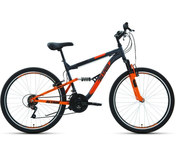 Велосипед ALTAIR MTB FS 26 1.0, рост 18, 2019-2020, серый/оранжевый RBKT0SN6P012 1