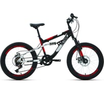 Велосипед ALTAIR MTB FS 20 disc, рост 14, 2019-2020, черный/красный RBKT02N06002