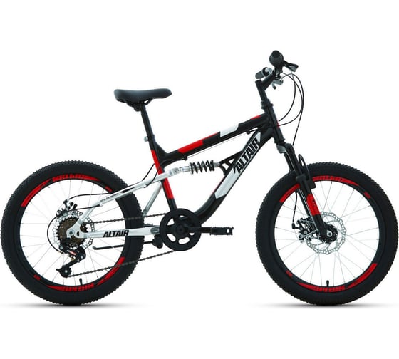 Велосипед ALTAIR MTB FS 20 disc, рост 14, 2019-2020, черный/красный RBKT02N06002