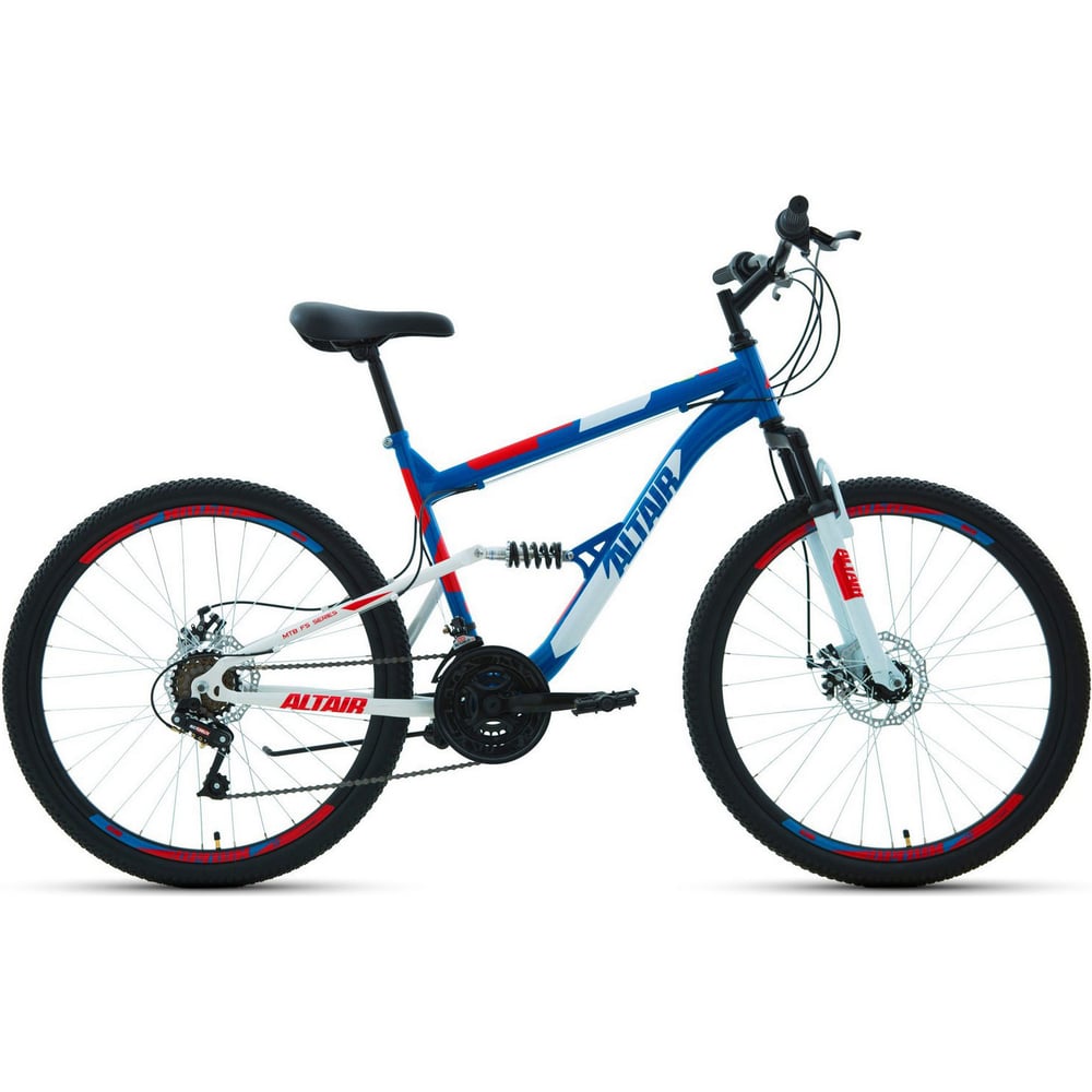 Велосипед ALTAIR MTB FS 26 2.0 disc, рост 18, 2019-2020, синий/красный ...