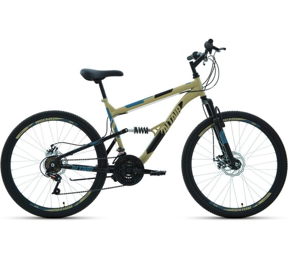 Велосипед ALTAIR MTB FS 26 2.0 disc, рост 18, 2019-2020, бежевый/черный RBKT0SN6P019