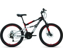 Велосипед ALTAIR MTB FS 24 disc, рост 15, 2019-2020, черный/красный RBKT02N4P002