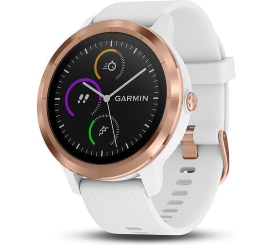 Смарт-часы Garmin vivoactive 3 золотистые с белым ремешком 010-01769-07 1