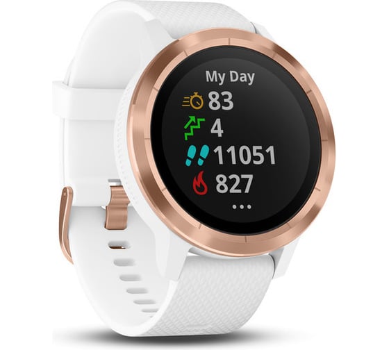 Смарт-часы Garmin vivoactive 3 золотистые с белым ремешком 010-01769-07