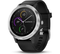 Смарт-часы Garmin vivoactive 3 серебристые с черным ремешком 010-01769-02
