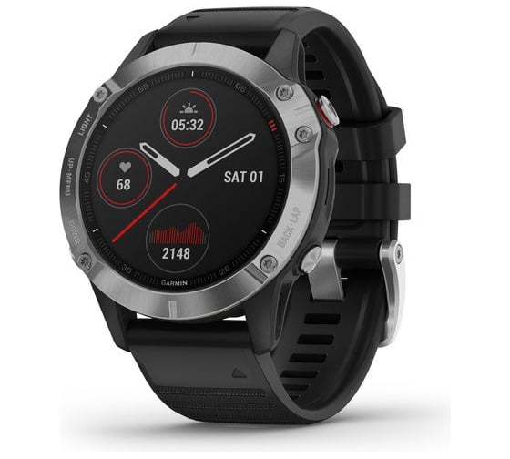 Смарт-часы Garmin fenix 6 серебристый с черным ремешком 010-02158-00 1