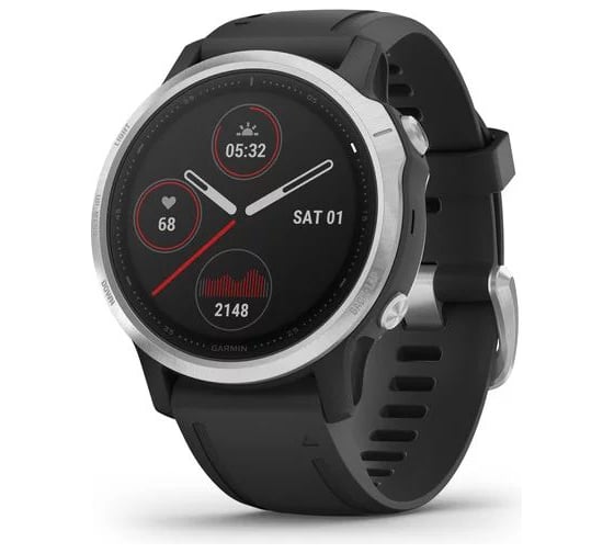 Смарт-часы Garmin fenix 6S серебристый с черным ремешком 010-02159-01
