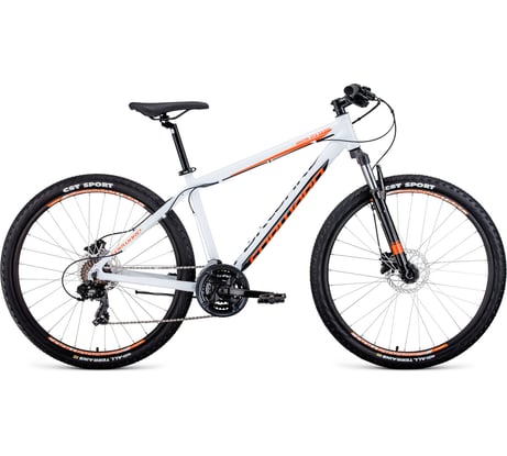 Велосипед FORWARD APACHE 27.5 3.0 disc, рост 19, 2019-2020, белый/оранжевый RBKW0M67Q043
