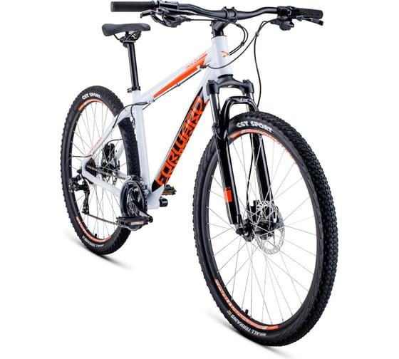 Велосипед FORWARD APACHE 27.5 3.0 disc, рост 19, 2019-2020, белый/оранжевый RBKW0M67Q043