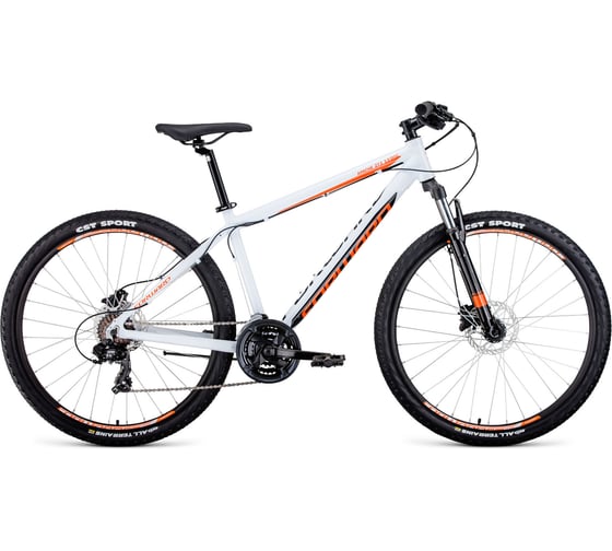 Велосипед FORWARD APACHE 27.5 3.0 disc, рост 17, 2019-2020, белый/оранжевый RBKW0M67Q040 1