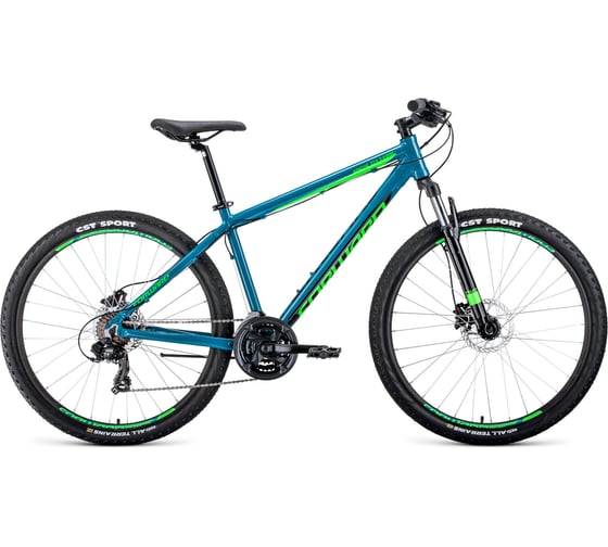 Велосипед FORWARD APACHE 27.5 3.0 disc, рост 17, бирюзовый/светло-зеленый RBKW0M67Q005