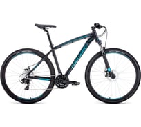 Велосипед FORWARD NEXT 29 2.0 disc, рост 17, 2019-2020, черный/бирюзовый, RBKW0M69R003