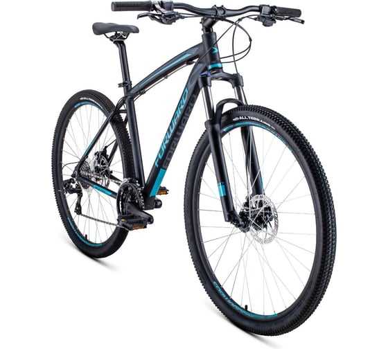 Велосипед FORWARD NEXT 29 2.0 disc, рост 17, 2019-2020, черный/бирюзовый, RBKW0M69R003