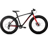 Велосипед FORWARD BIZON 26, рост 18, 2018-2019, черный/красный, RBKW9W668003