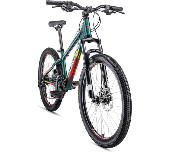 Велосипед FORWARD TWISTER 24 2.0 disc рост 13, 2018-2019, зеленый матовый RBKW9164Q002