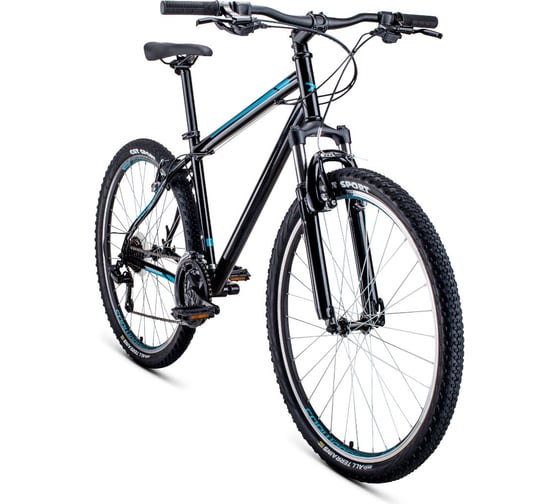 Велосипед FORWARD SPORTING 27.5 1.0, рост 15, 2019-2020, черный/бирюзовый RBKW0MN7Q011