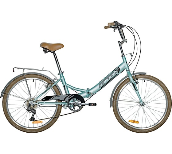 Складной велосипед FOXX 24" SHIFT, зеленый, 6-скор, Shimano RS35/TY21, двойной обод, багажник 24SFV.SHIFT.GN4