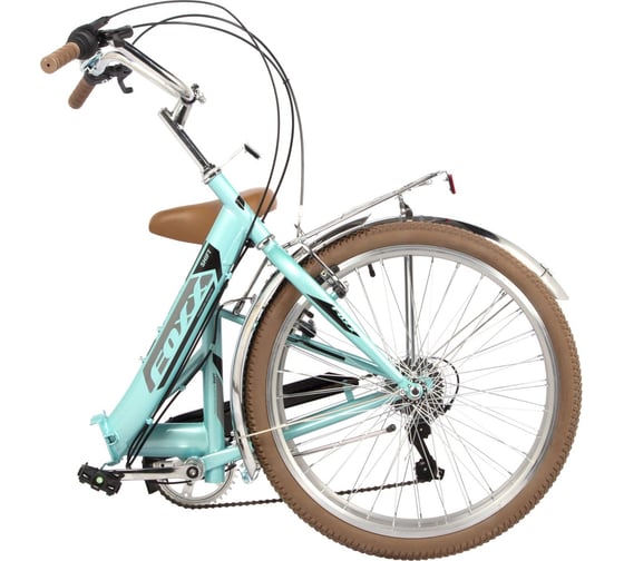 Складной велосипед FOXX 24" SHIFT, зеленый, 6-скор, Shimano RS35/TY21, двойной обод, багажник 24SFV.SHIFT.GN4