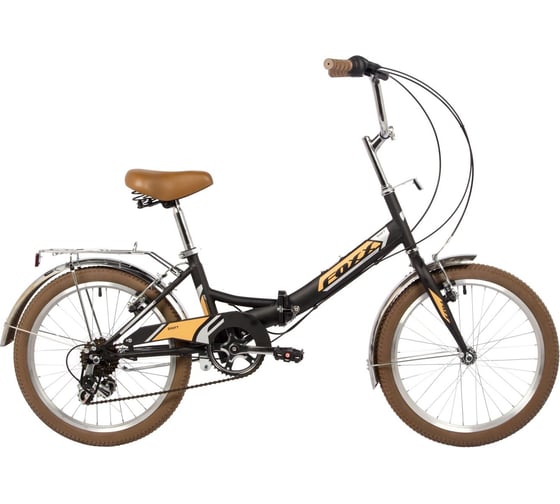 Складной велосипед FOXX 20" SHIFT, черный, 6-скор, Shimano RS35/TY21, двойной обод, багажник 20SFV.SHIFT.BK4