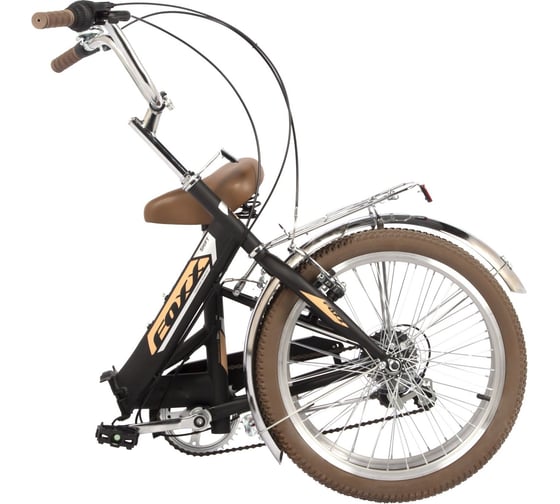 Складной велосипед FOXX 20" SHIFT, черный, 6-скор, Shimano RS35/TY21, двойной обод, багажник 20SFV.SHIFT.BK4