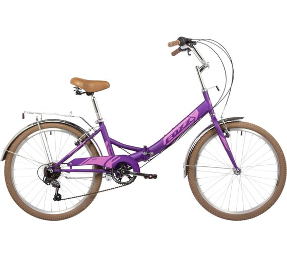 Складной велосипед FOXX 24" SHIFT, фиолетовый, 6-скор, Shimano RS35/TY21, двойной обод, багажник 24SFV.SHIFT.VL4