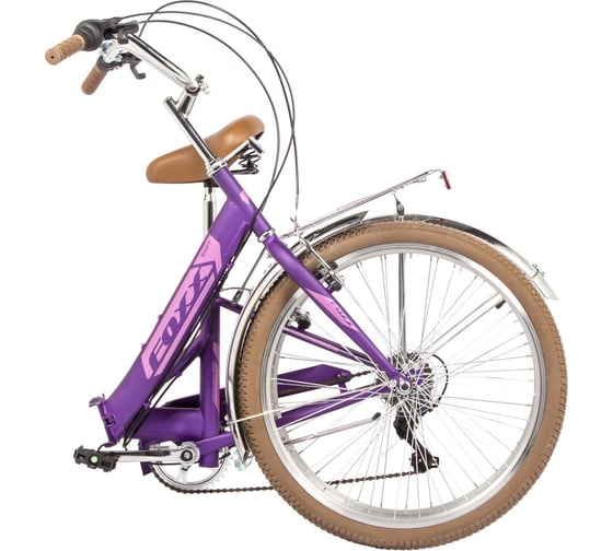Складной велосипед FOXX 24" SHIFT, фиолетовый, 6-скор, Shimano RS35/TY21, двойной обод, багажник 24SFV.SHIFT.VL4