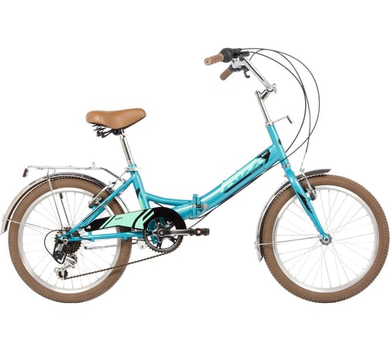 Складной велосипед FOXX 20" SHIFT, зеленый, 6-скор, Shimano RS35/TY21, двойной обод, багажник 20SFV.SHIFT.GN4