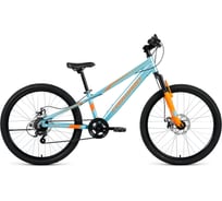 Велосипед FORWARD RISE 24 2.0 disc рост 11, 2019-2020, голубой/оранжевый RBKW01647003