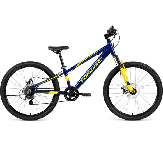 Велосипед FORWARD RISE 24 2.0 disc рост 11, 2019-2020, темно-синий/желтый RBKW01647006 1