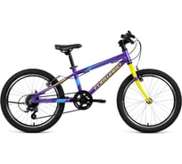 Велосипед FORWARD RISE 20 2.0 рост 10.5, 2018-2019, фиолетовый/желтый RBKW91607004