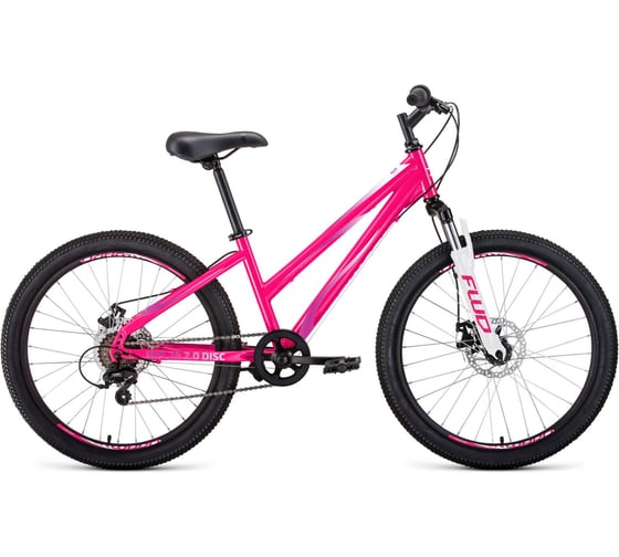 Велосипед FORWARD IRIS 24 2.0 disc, рост 13, 2019-2020, розовый RBKW06N46008 1