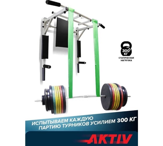 Турник Absolute Champion ЭлитСпорт белый с черными ручками разборный Aktiv АЧ 9956