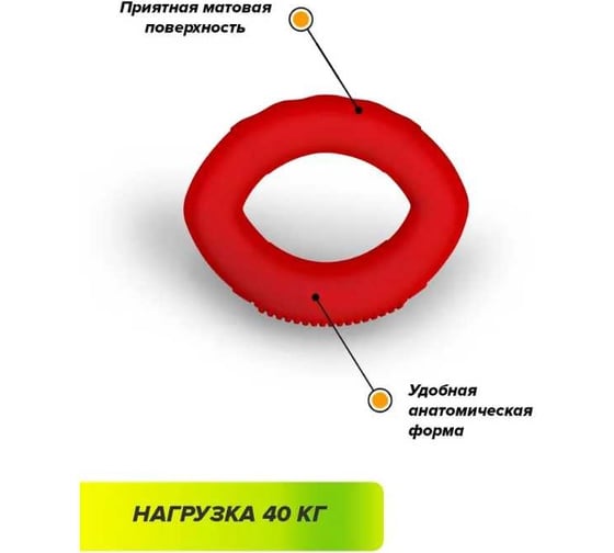 Кистевой эспандер Absolute Champion эллипс красный, 40 кг АЧ 11600
