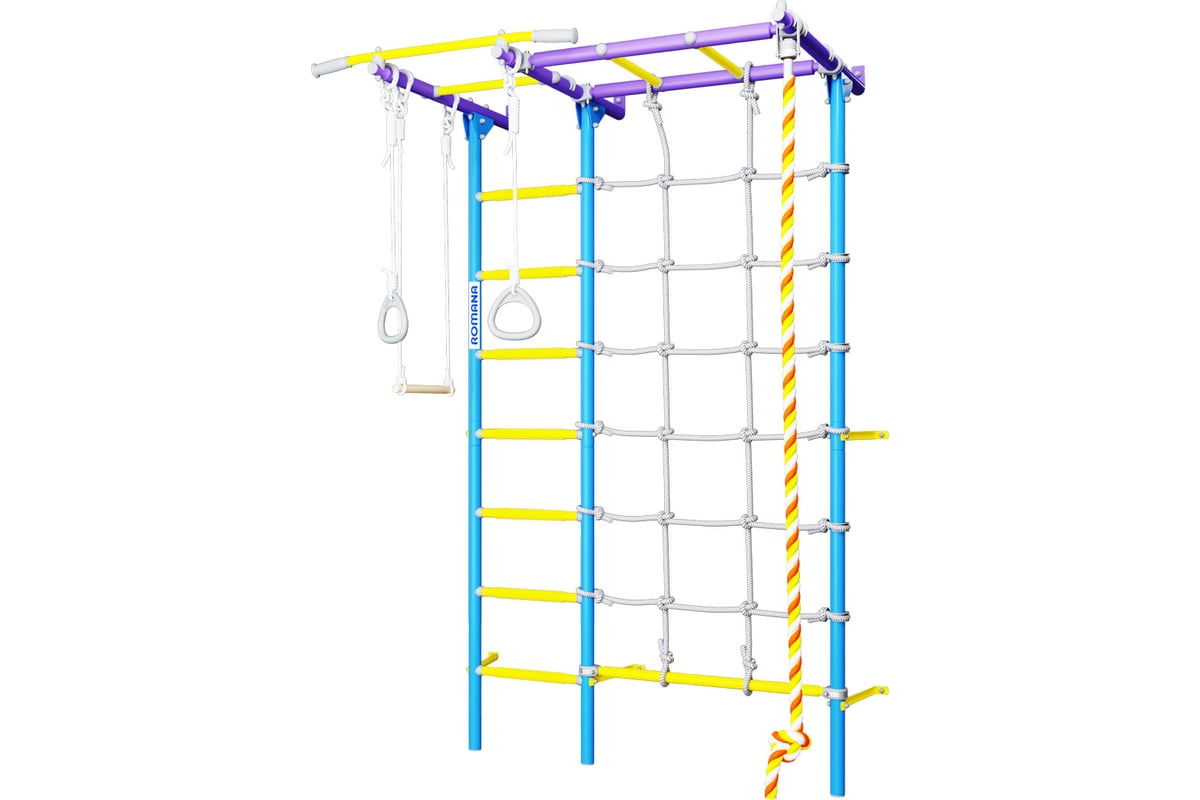 Детский спортивный комплекс для дома Romana S7 01.31.7.06.410.05.00-68  сиренево/голубой СГ000004591 - выгодная цена, отзывы, характеристики, фото  - купить в Москве и РФ