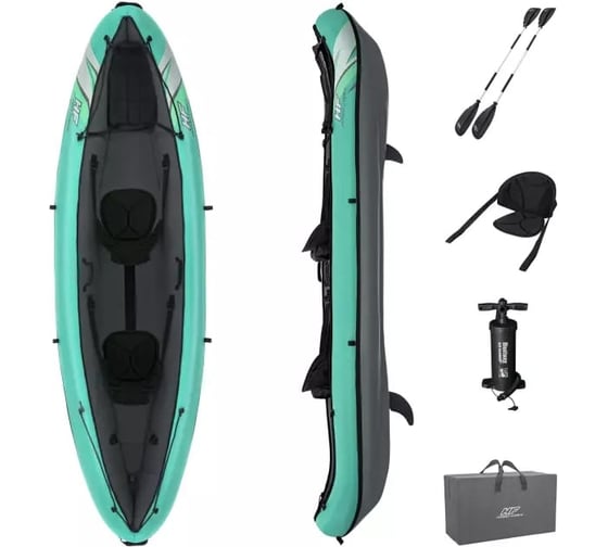 Надувная двухместная байдарка Bestway Hydro-Force Kayaks Ventura с вёслами, насосом, сумкой 65052 BW 1