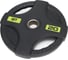 Олимпийский обрезиненный диск Original FitTools черный с двумя хватами, 20 кг FT-2HGP-20 3