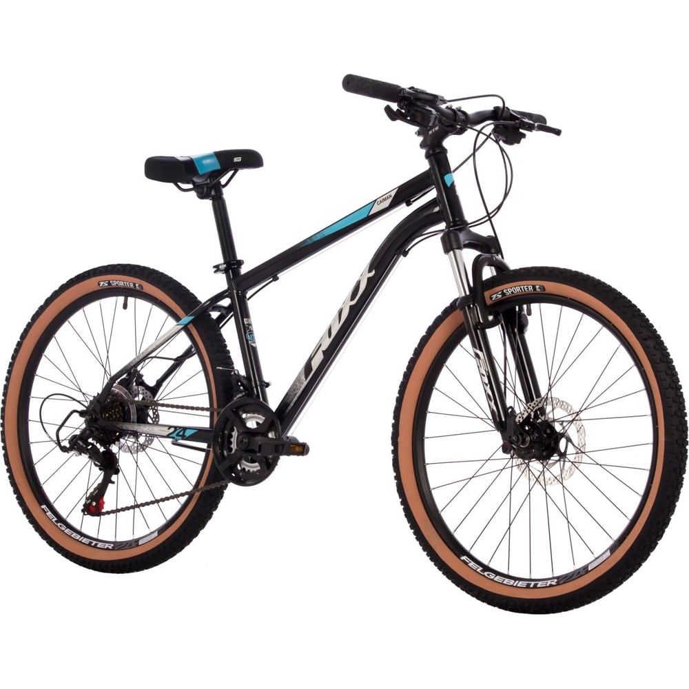 Велосипед FOXX 24" CAIMAN черный, сталь, размер 14" 24SHD.CAIMAN.14BK4 ...