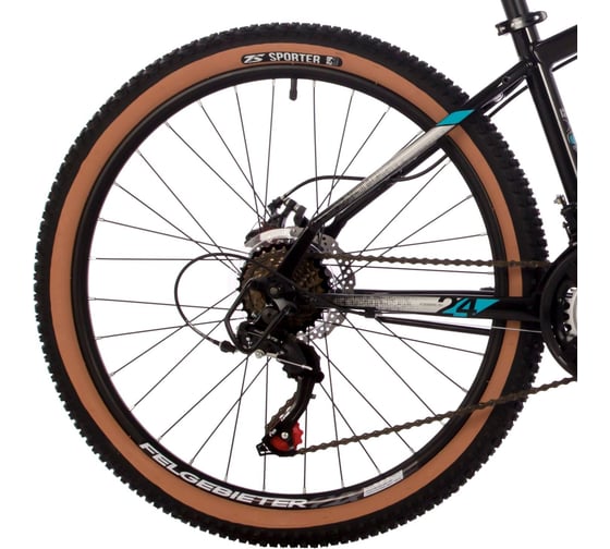 Велосипед FOXX 24" CAIMAN черный, сталь, размер 14" 24SHD.CAIMAN.14BK4