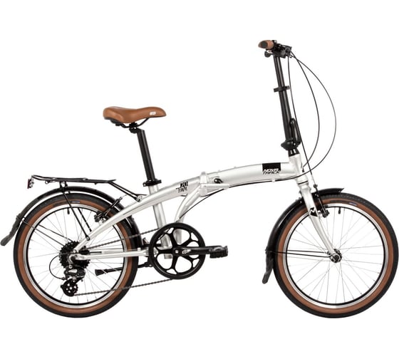 Складной велосипед NOVATRACK TOWN 20", серебряный, 8 скоростей, V-brake 20AFV.TOWN.CP4