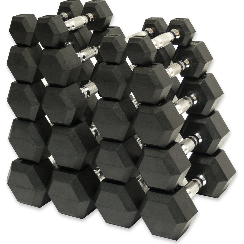 Набор гексагональных гантелей Rebel RGHEX-110 SET, 10 пар, от 1 до 10 ...