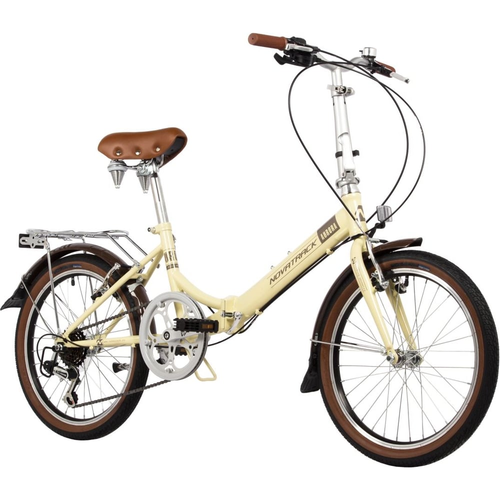 Складной велосипед NOVATRACK AURORA 20" бежевый, Shimano 6 speed, TY21 ...