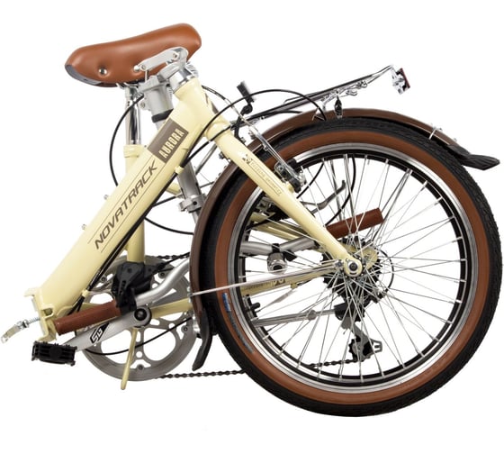 Складной велосипед NOVATRACK AURORA 20" бежевый, Shimano 6 speed, TY21/TS38/SG-6SI 20FAURORA6S.BG4