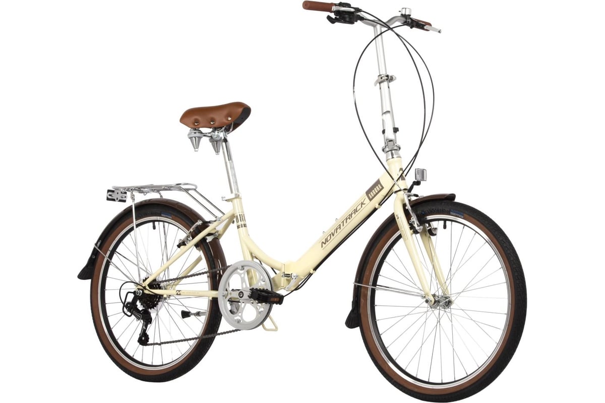 Складной велосипед NOVATRACK AURORA 24" бежевый, Shimano 6 speed, TY21 ...