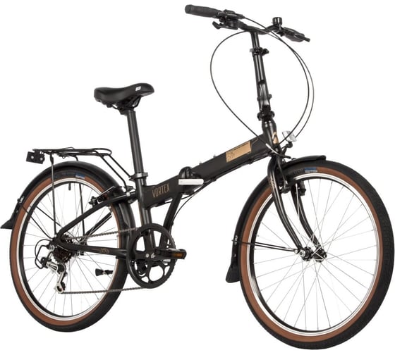 Велосипед складной NOVATRACK VORTEX 24", черный, складной, Shimano 6 speed, стальная вилка 24AFV.VORTEX.BK4 1
