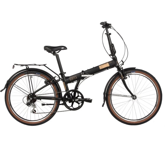Велосипед складной NOVATRACK VORTEX 24", черный, складной, Shimano 6 speed, стальная вилка 24AFV.VORTEX.BK4
