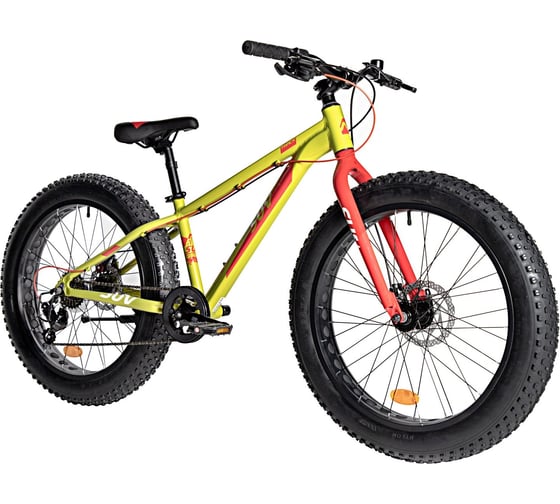 Велосипед NOVATRACK FATBIKE 24" SUV алюминиевая рама 13, зеленый, 7-скоростей, TY200/TS38, дисковые тормоза STG 24AHD.SUV.13GN4 1