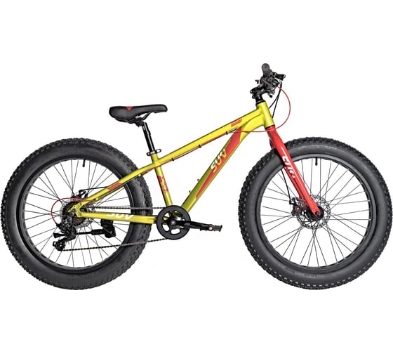 Велосипед NOVATRACK FATBIKE 24" SUV алюминиевая рама 13, зеленый, 7-скоростей, TY200/TS38, дисковые тормоза STG 24AHD.SUV.13GN4