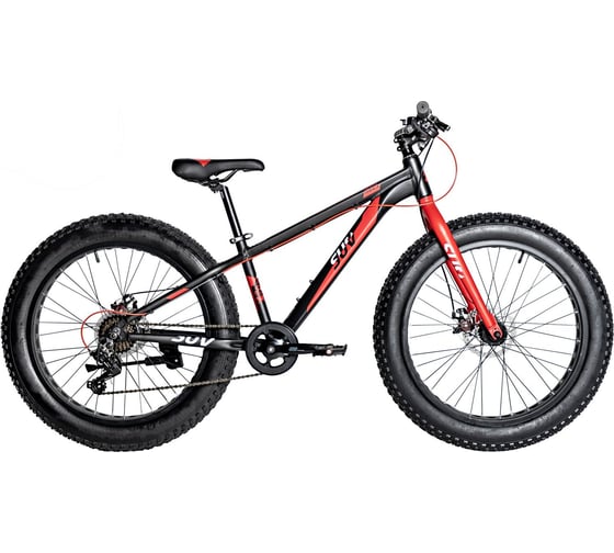 Велосипед NOVATRACK FATBIKE 24" SUV алюминиевая рама 13, графит, 7-скоростей, TY200/TS38, дисковые тормоза STG 24AHD.SUV.13GR4