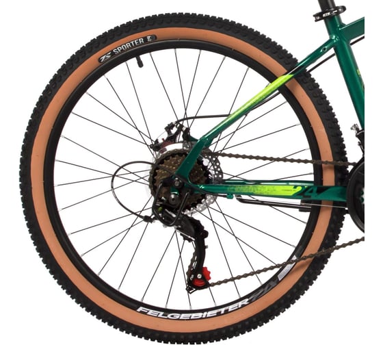 Велосипед FOXX CAIMAN 24", зеленый, сталь, размер 12" 24SHD.CAIMAN.12GN4